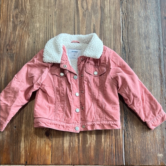 Old Navy Other - Old Navy Pink Jean Jacket with Sherpa Collar